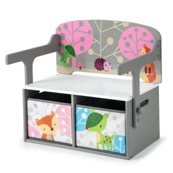 Grey Kids Convertible Activity Bench